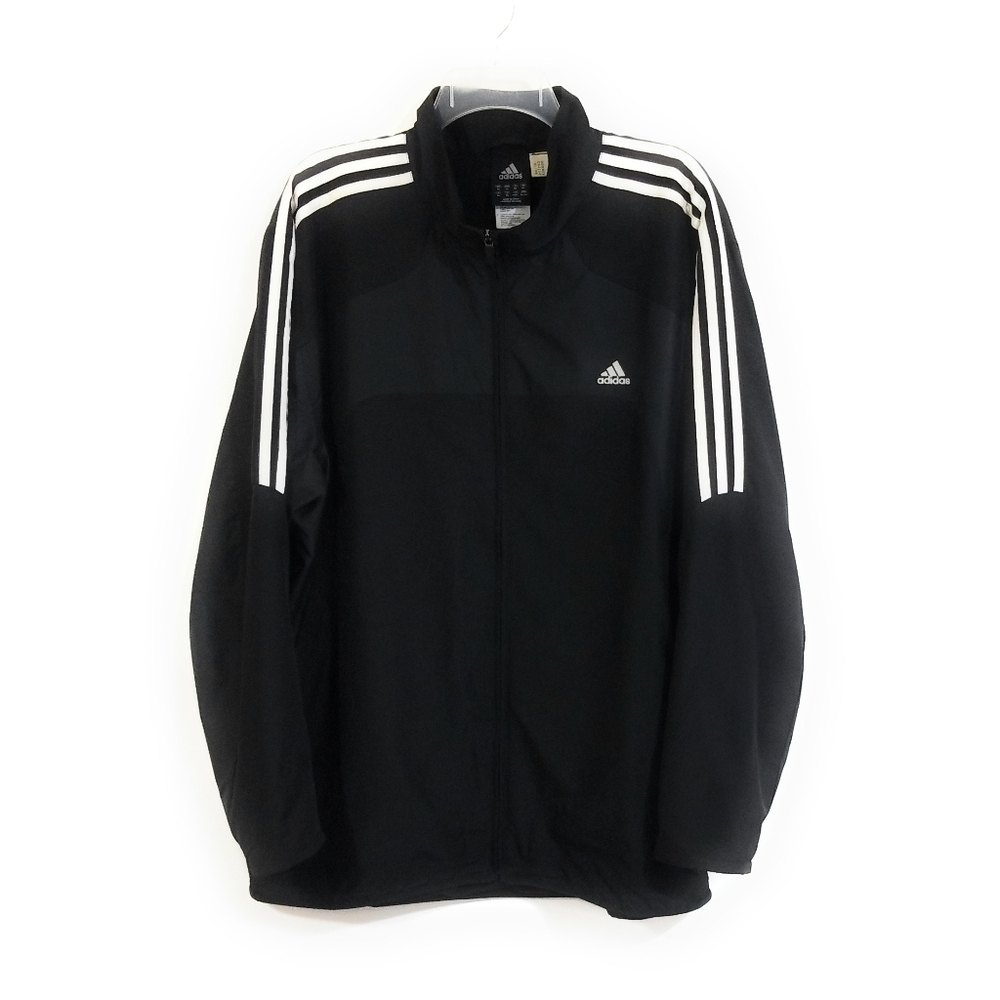 ADIDAS Mens Trio Black Full Zip Windbreaker Soccer Jacket Coat Size XL - Picture 2 of 7